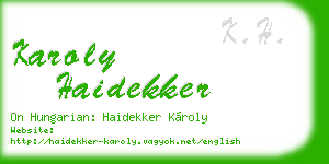 karoly haidekker business card